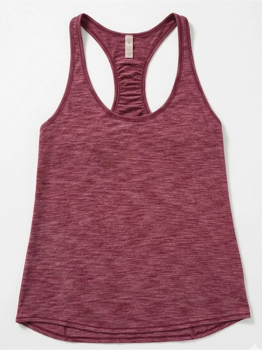Lululemon Gathered Racerback Tank Top Heathered Cranberry Burgundy Size 4